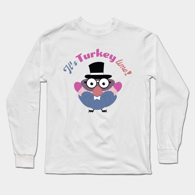 It's Turkey time! | Turkey with Pilgrim Hat | Thanksgiving Long Sleeve T-Shirt by KnockingLouder